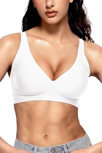 Women's Seamless Brassiere Deep V Without Steel Ring Buttery Soft Wireless Bras Lightly Support