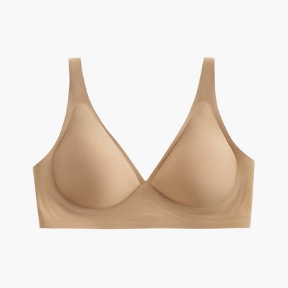 Women's Deep V Bras Wireless Comfortable Bra Seamless Jelly Thin Sexy Bra Supportive No Underwire Bras T-shirt Push Up Bra