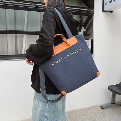 Canvas Shoulder Bag Women Ins Fashion Messenger Crossbody Bags Large Capacity Totes Handbag