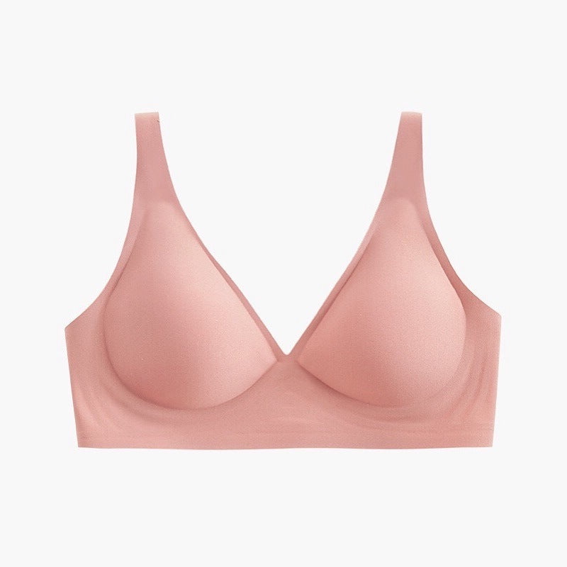 Women's Deep V Bras Wireless Comfortable Bra Seamless Jelly Thin Sexy Bra Supportive No Underwire Bras T-shirt Push Up Bra