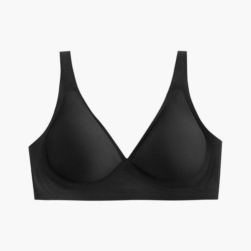 Women's Deep V Bras Wireless Comfortable Bra Seamless Jelly Thin Sexy Bra Supportive No Underwire Bras T-shirt Push Up Bra