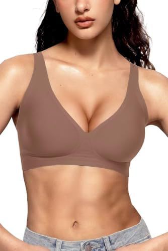 Women's Seamless Brassiere Deep V Without Steel Ring Buttery Soft Wireless Bras Lightly Support