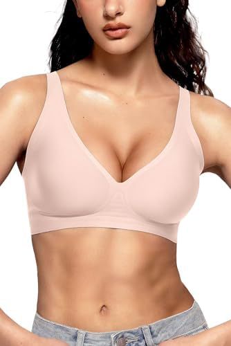 Women's Seamless Brassiere Deep V Without Steel Ring Buttery Soft Wireless Bras Lightly Support