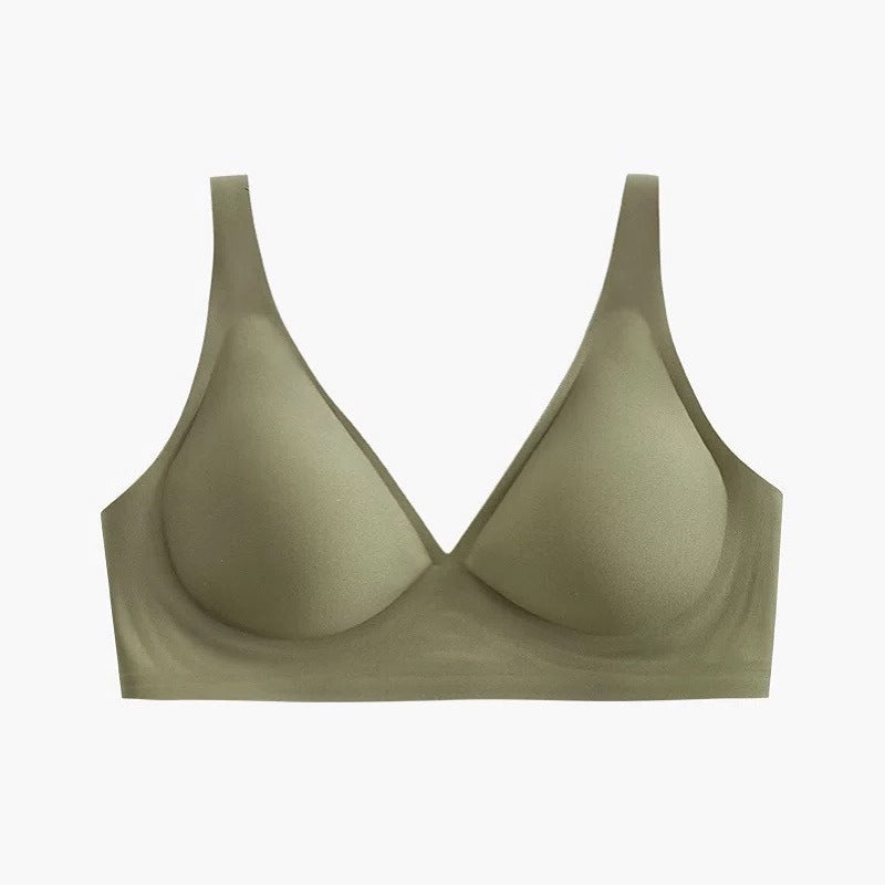 Women's Deep V Bras Wireless Comfortable Bra Seamless Jelly Thin Sexy Bra Supportive No Underwire Bras T-shirt Push Up Bra