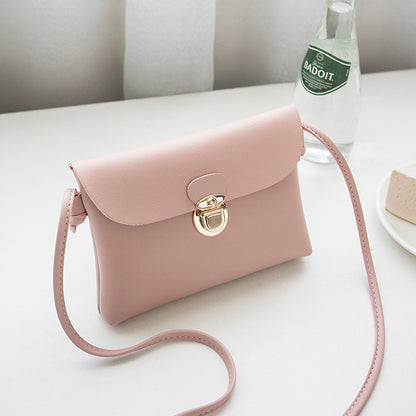 Women's Fashion Casual Solid Color Lock Shoulder Small Square Bag