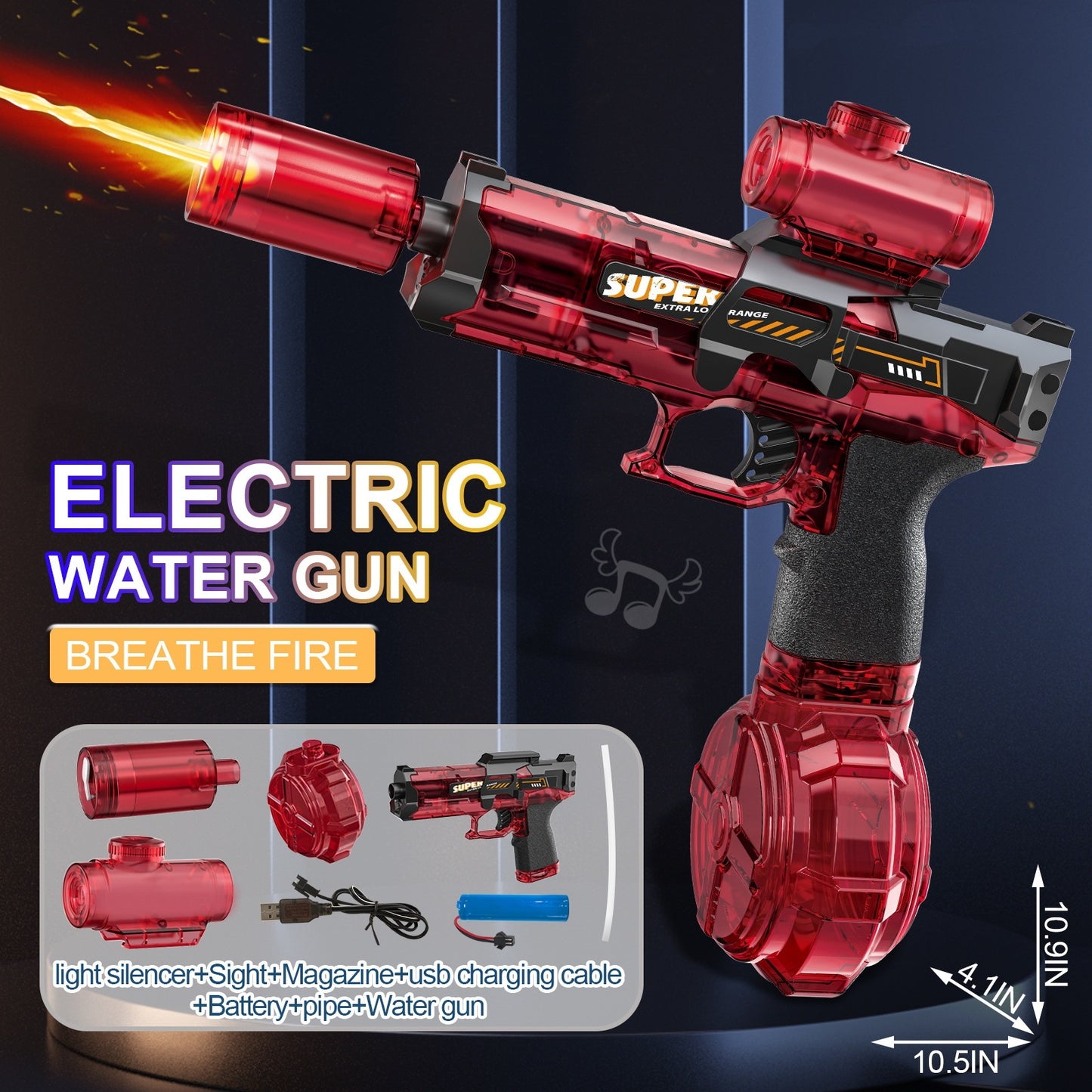 New Ice Mouse Ice Explosion Electric Water Gun Children's High-speed Continuous Hair Linkage Reloading Large Capacity Water Pistols Toy