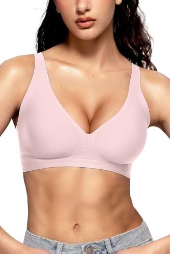 Women's Seamless Brassiere Deep V Without Steel Ring Buttery Soft Wireless Bras Lightly Support