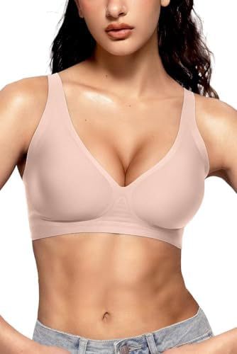Women's Seamless Brassiere Deep V Without Steel Ring Buttery Soft Wireless Bras Lightly Support