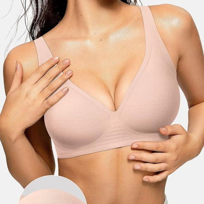 Women's Seamless Brassiere Deep V Without Steel Ring Buttery Soft Wireless Bras Lightly Support