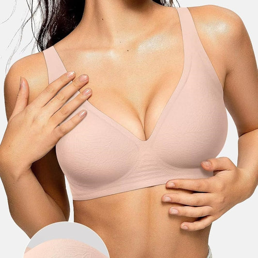 Women's Seamless Brassiere Deep V Without Steel Ring Buttery Soft Wireless Bras Lightly Support