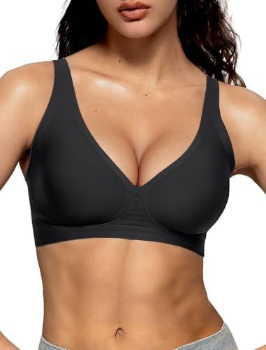 Women's Seamless Brassiere Deep V Without Steel Ring Buttery Soft Wireless Bras Lightly Support