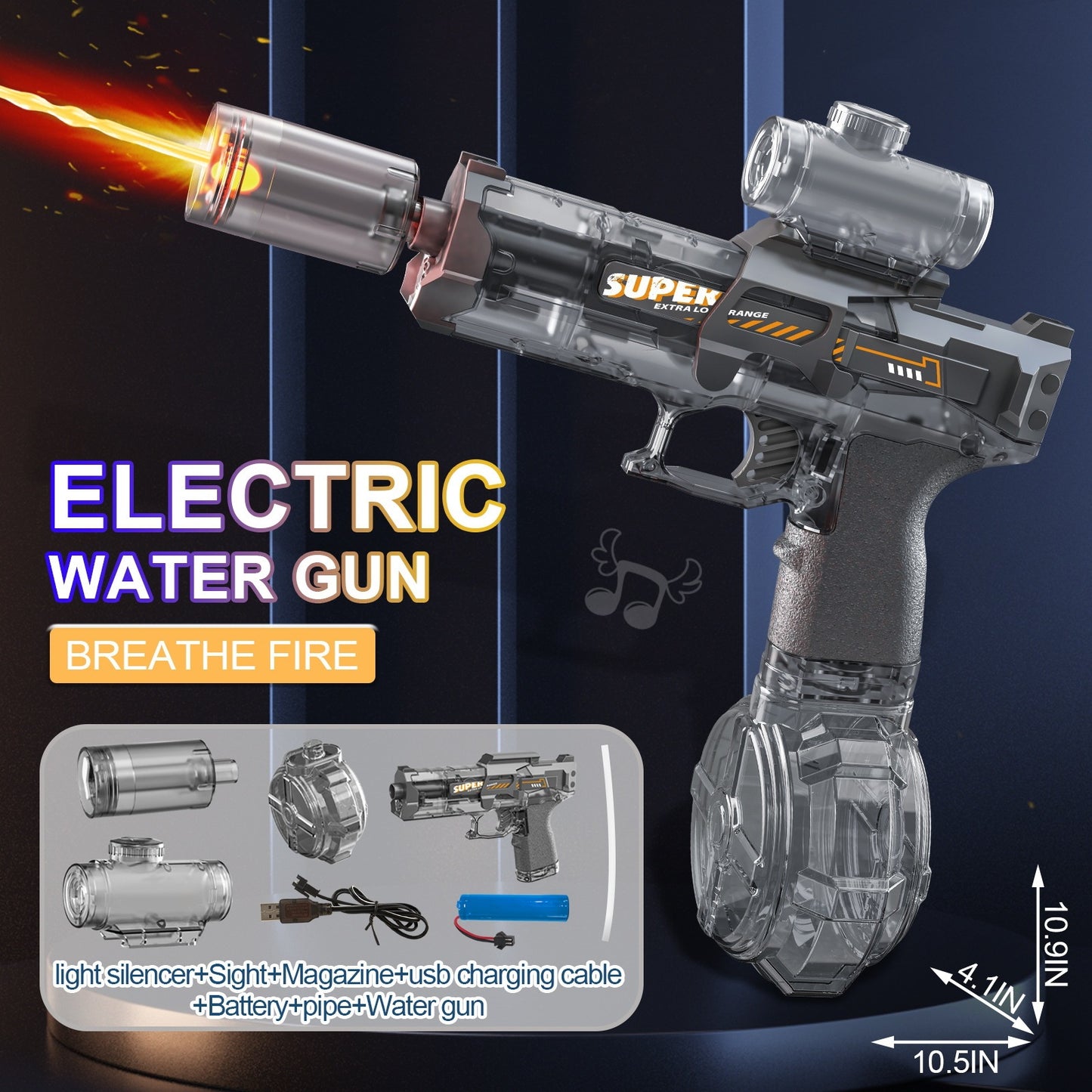 New Ice Mouse Ice Explosion Electric Water Gun Children's High-speed Continuous Hair Linkage Reloading Large Capacity Water Pistols Toy