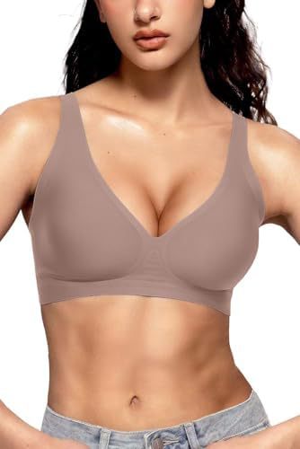 Women's Seamless Brassiere Deep V Without Steel Ring Buttery Soft Wireless Bras Lightly Support