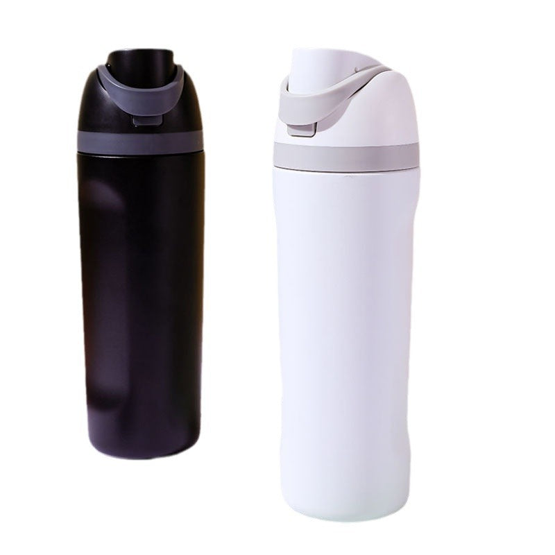 Insulated Stainless with straw water bottle Steel Sports Outdoor Double Drink Cup