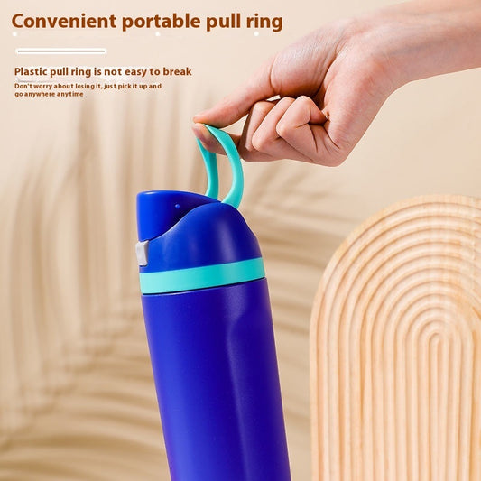 Insulated Stainless with straw water bottle Steel Sports Outdoor Double Drink Cup