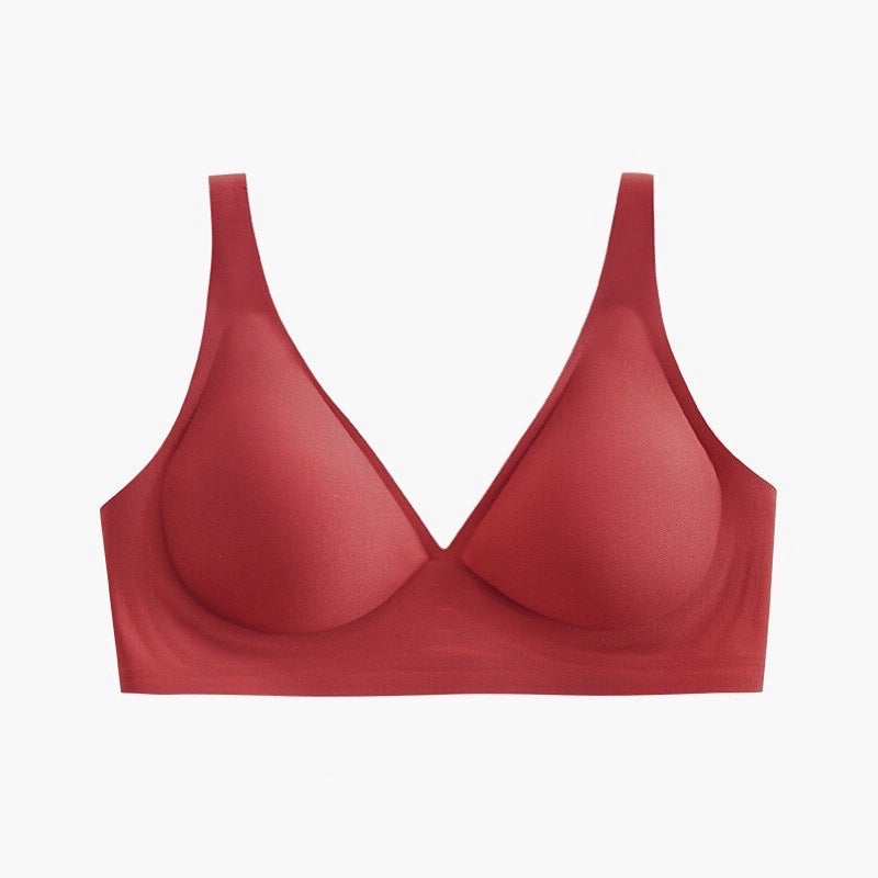 Women's Deep V Bras Wireless Comfortable Bra Seamless Jelly Thin Sexy Bra Supportive No Underwire Bras T-shirt Push Up Bra