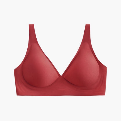 Women's Deep V Bras Wireless Comfortable Bra Seamless Jelly Thin Sexy Bra Supportive No Underwire Bras T-shirt Push Up Bra