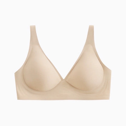 Women's Deep V Bras Wireless Comfortable Bra Seamless Jelly Thin Sexy Bra Supportive No Underwire Bras T-shirt Push Up Bra