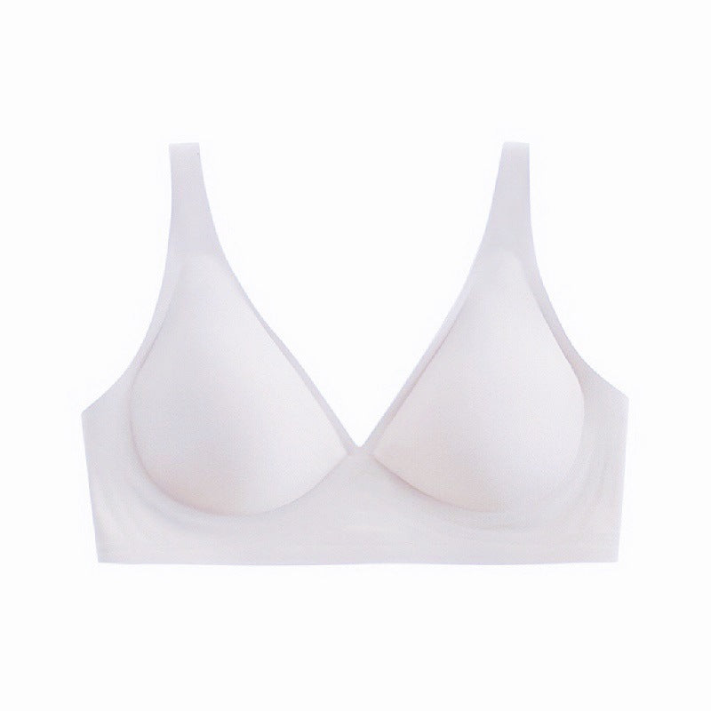 Women's Deep V Bras Wireless Comfortable Bra Seamless Jelly Thin Sexy Bra Supportive No Underwire Bras T-shirt Push Up Bra