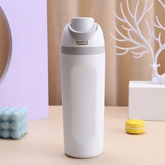 Insulated Stainless with straw water bottle Steel Sports Outdoor Double Drink Cup