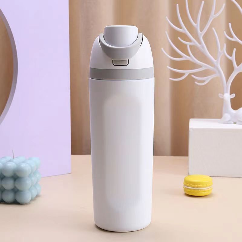 Insulated Stainless with straw water bottle Steel Sports Outdoor Double Drink Cup